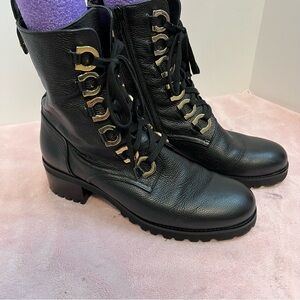 275 Central Moto Biker Side Zip Boot Sz 40 or 9.5